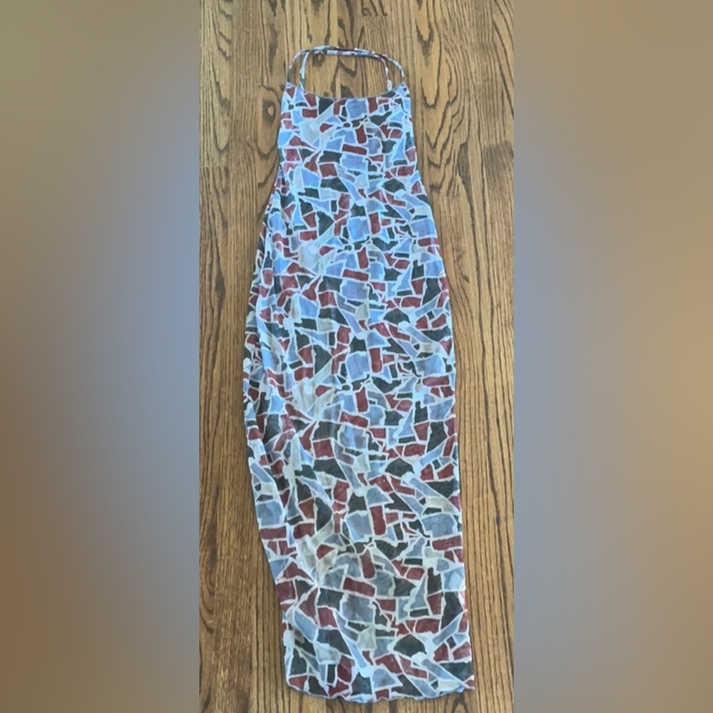 iNAMORATA Abstract Pattern Bikini + Skirt + Cover Up Dress
